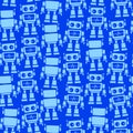 Little robot front and back seamless pattern