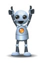 little robot giving double thumb up