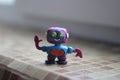 The little robot greets everyone. A funny character.