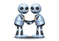 little robot handshake each other Royalty Free Stock Photo