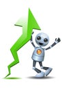 Little robot happy seeing ascending chart