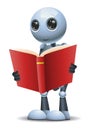 Little robot hold and reading red book