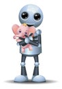 Little robot hug toy on isolated white background Royalty Free Stock Photo