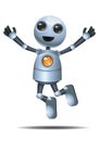 Little robot jump in happiness