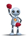 Little robot ready to boxing wearing boxing glove Royalty Free Stock Photo