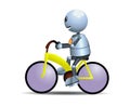 little robot riding a bicycle