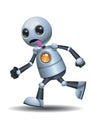 little robot running while stick it tounge Royalty Free Stock Photo