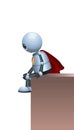 Little robot super hero waiting for crimes Royalty Free Stock Photo