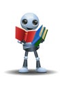 Little robot teaching and holding books