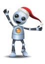 Little robot wearing santa hat