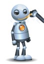 Little robot with zipped mouth Royalty Free Stock Photo