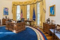 Little Rock, AR/USA - circa February 2016: Replica of White House's Oval Office in Bill Clinton Presidential Center and Library Royalty Free Stock Photo