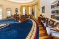 Little Rock, AR/USA - circa February 2016: Replica of White House's Oval Office in Bill Clinton Presidential Center and Library Royalty Free Stock Photo