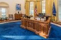 Little Rock, AR/USA - circa February 2016: Replica of White House's Oval Office in Bill Clinton Presidential Center and Library Royalty Free Stock Photo