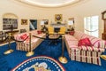 Little Rock, AR/USA - circa February 2016: Replica of White House's Oval Office in Bill Clinton Presidential Center and Library Royalty Free Stock Photo