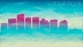 Little Rock Arkansas City Skyline Vector Silhouette. Broken Glass Abstract Textured. Banner Background Colorful Shape Composition