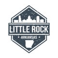 Little Rock Arkansas Travel Stamp Icon Skyline City Design. Vector Passport Seal.