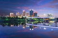 Little Rock, Arkansas, USA Downtown Skyline on the Arkansas River Royalty Free Stock Photo