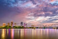 Little Rock, Arkansas, USA skyline on the Arkansas River Royalty Free Stock Photo