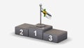 Little Rock 3D waving flag illustration on winner podium. Royalty Free Stock Photo