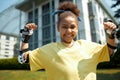 Little roller skater showing her power