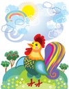 Little rooster in vector