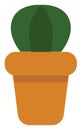 Little round cactus in a pot, icon icon Royalty Free Stock Photo