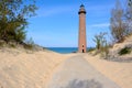 Little Sable Point Lighthouse in dunes, built in 1867 Royalty Free Stock Photo