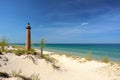 Little Sable Point Lighthouse in dunes, built in 1867 Royalty Free Stock Photo