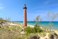 Little Sable Point Lighthouse in dunes, built in 1867 Royalty Free Stock Photo