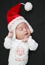 Little Santa Claus sleeping Royalty Free Stock Photo