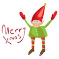 Little Santa helper wish you a Merry Christmas! Royalty Free Stock Photo