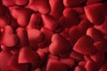 Little satin red valentine hearts texture, valentines day or celebrating love Royalty Free Stock Photo