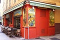 Little scenic painted bistro in Nice, France