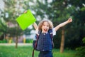 Little schoolboy angry. Royalty Free Stock Photo