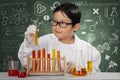 Little scientist with chemical in laboratory