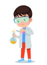little scientist doing experiments and research Royalty Free Stock Photo