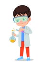 little scientist doing experiments and research