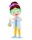 little scientist doing experiments and research Royalty Free Stock Photo