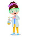 little scientist doing experiments and research