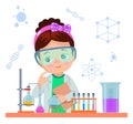 little scientist doing experiments and research Royalty Free Stock Photo