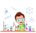 little scientist doing experiments and research Royalty Free Stock Photo