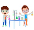 little scientist doing experiments and research Royalty Free Stock Photo