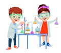little scientist doing experiments and research Royalty Free Stock Photo