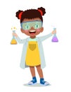 little scientist doing experiments and research Royalty Free Stock Photo