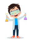 little scientist doing experiments and research Royalty Free Stock Photo