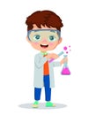 little scientist doing experiments and research Royalty Free Stock Photo