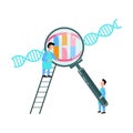 Little scientists are exploring DNA structure. Royalty Free Stock Photo