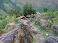 Little settlement near Dana, Nepal Royalty Free Stock Photo