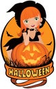 Little witch Halloween Royalty Free Stock Photo